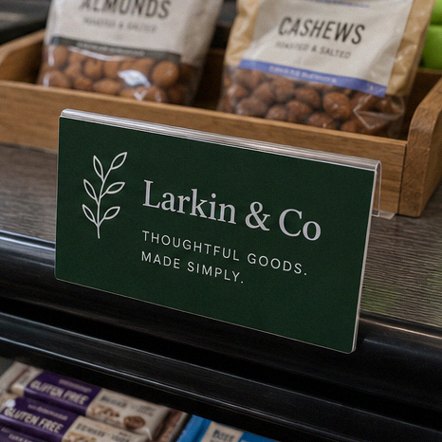 Promotional custom shelf talkers with company logo
