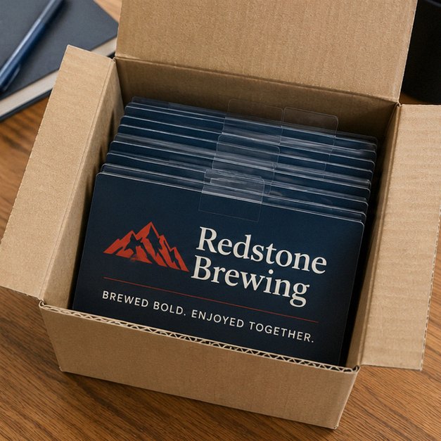 Shelf talkers with logo — customer photo